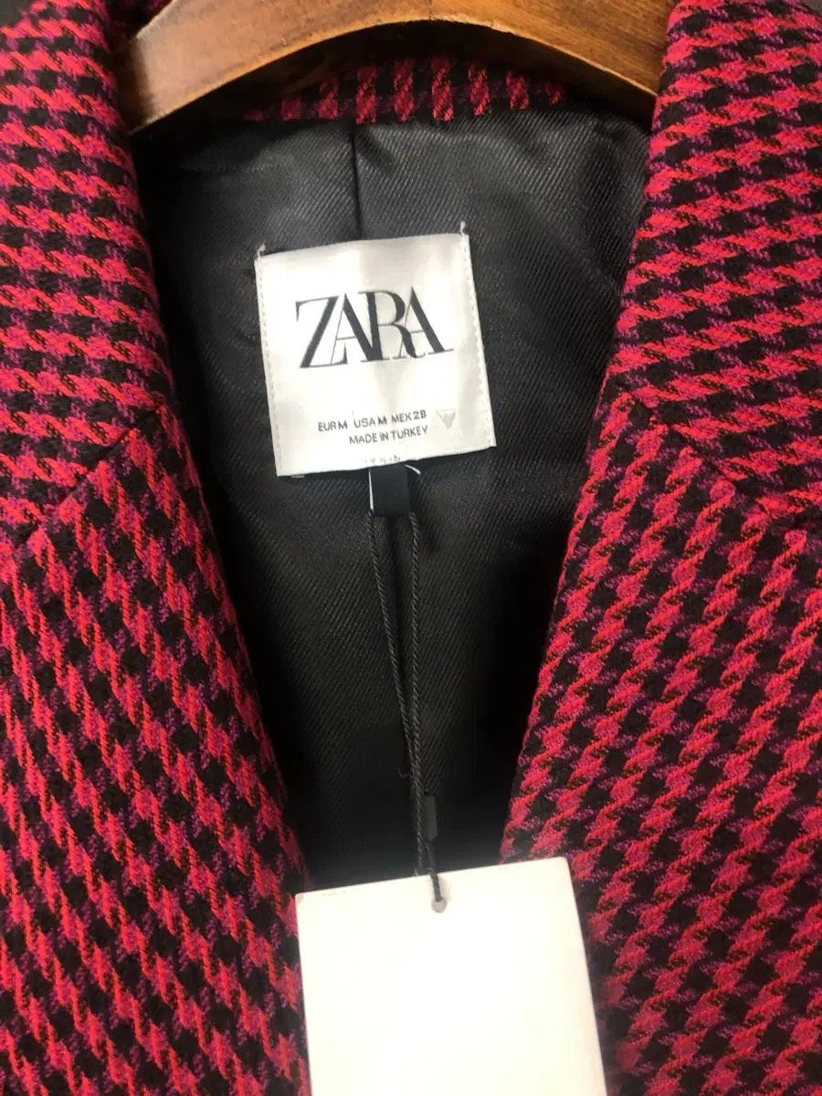 ZARA レッド CHECK クロップド ダブル ジャケット セットアップ