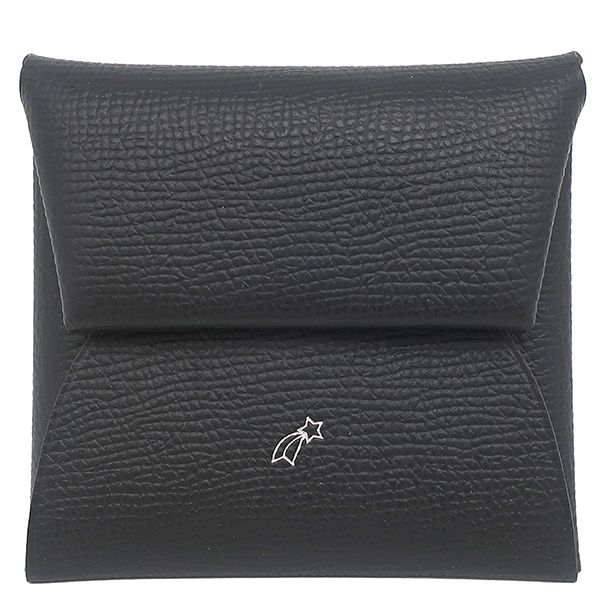 エルメス HERMES コインケース バスティア ヴェルソ ヴォーエプソン ブラック×グリメイヤー シルバー金具 PO品 黒 グレー バイ W刻印 製 箱