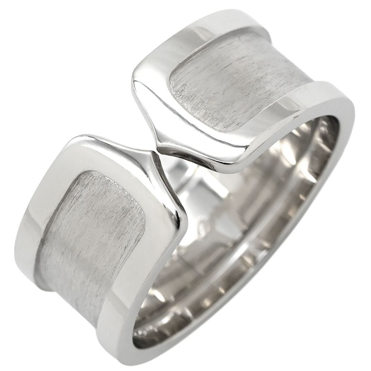 カルティエ Cartier リング 指輪 C 2リング LM ホワイトゴールド 64 JP 24 Cドゥ 2 750 18 K 18金 22 5号
