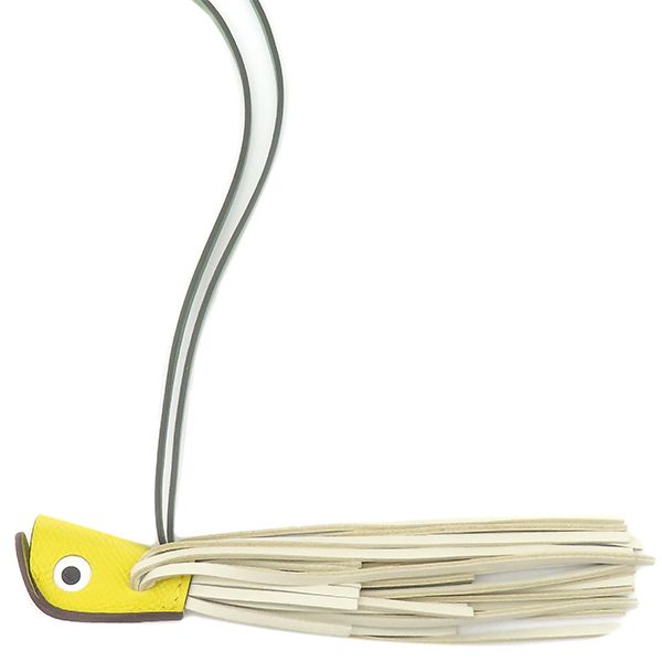 エルメス HERMES バッグチャーム ポワソン ヴォーエプソン アニョーミロ ジョーヌナプル クレ ヴェールクリケット 黄色 オフホワイト 薄緑 魚 Poisson K刻印 製 箱