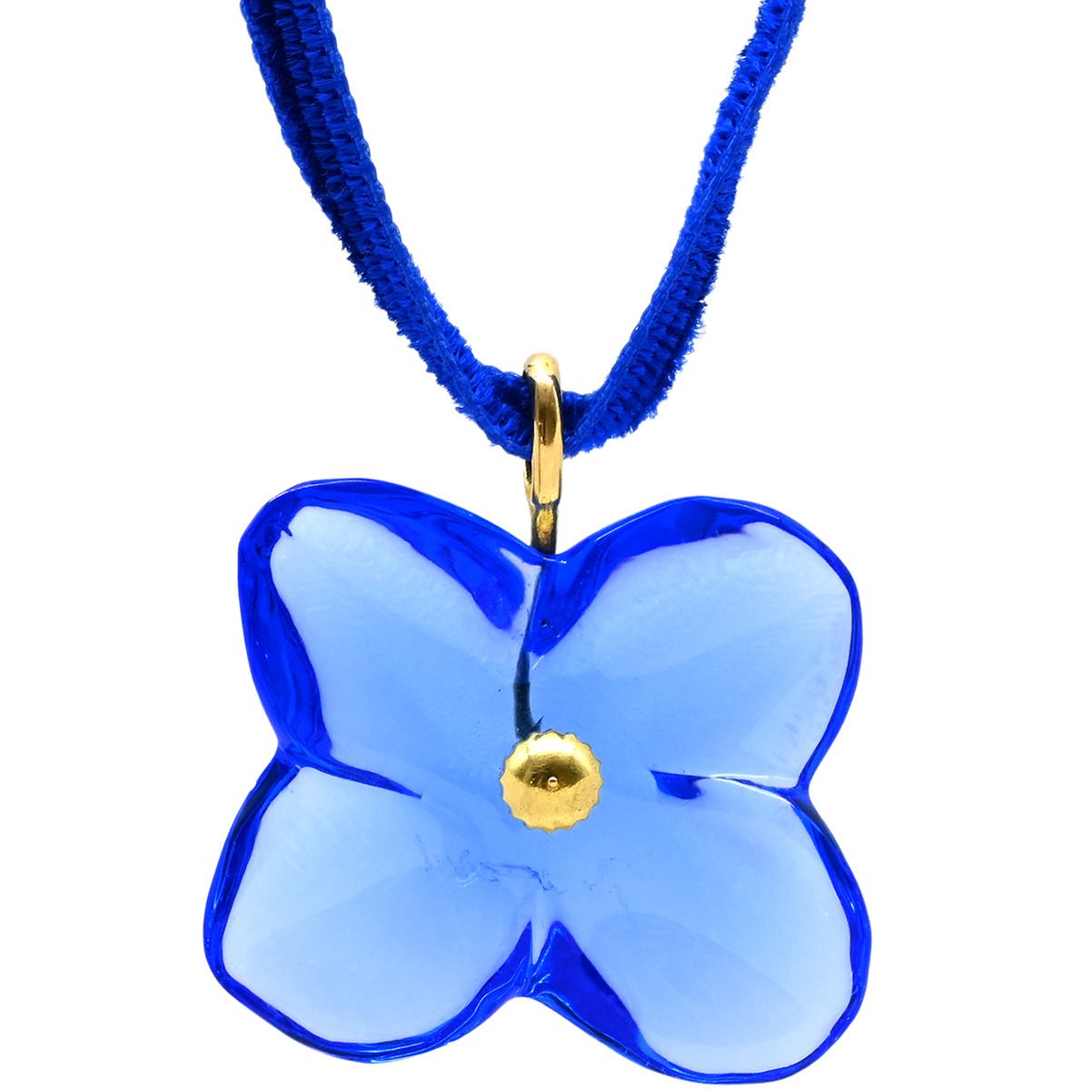 Baccarat バカラ ネックレス フラワー クリスタル クリアxゴールドx