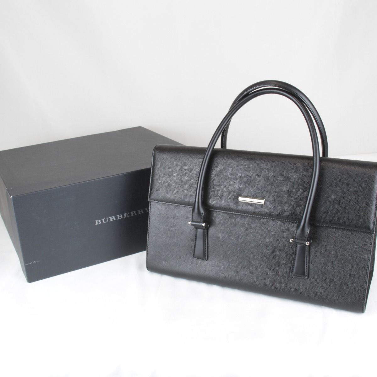 極美品『USED』 BURBERRY【バーバリー】 箱有 ハンドバッグ ブラック