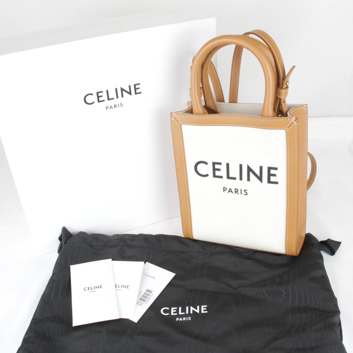 極美品『USED』CELINE【セリーヌ】 バーティカル カバ ミニ 2WAY 箱 