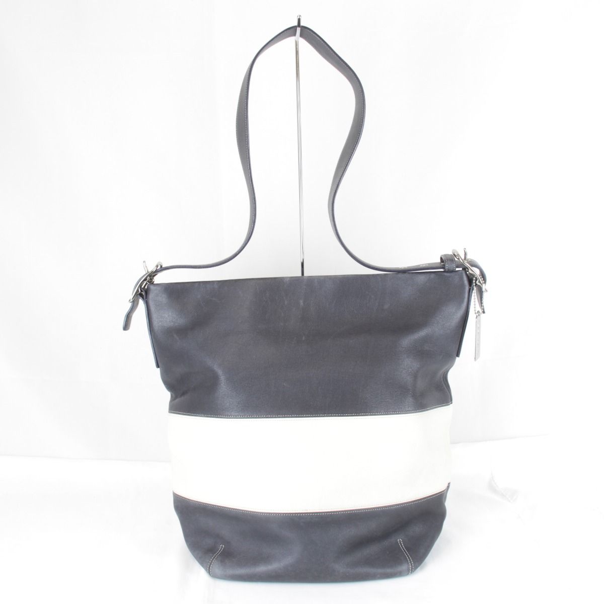 USED』COACH【コーチ】 J1S-9174 レザー ネイビー ショルダーバッグ 