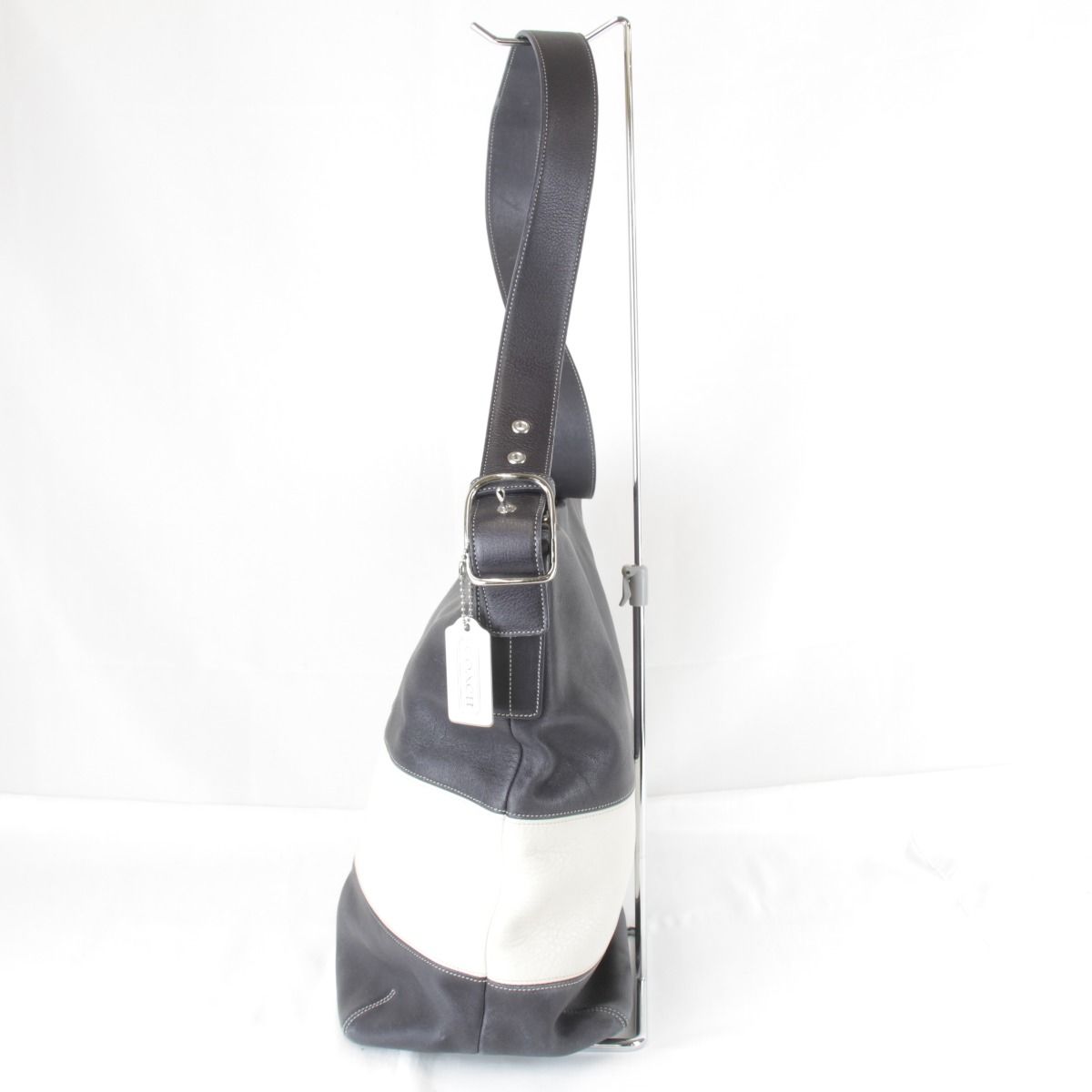 USED』COACH【コーチ】 J1S-9174 レザー ネイビー ショルダーバッグ 