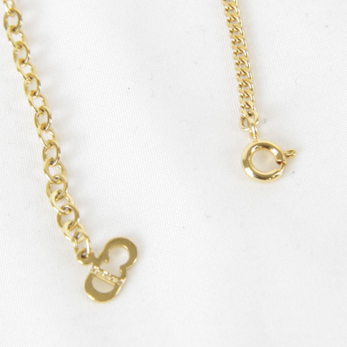  Christian Dior クリスチャンディオール CDロゴ ラインストーン ネックレス ゴールド レディース ペンダント ネックレス アクセサリー