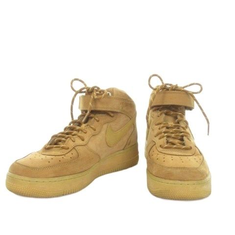 ナイキ NIKE Air Force 1 Mid Flax スニーカー ハイカット レースアップ 27.5 cm 茶 ブラウン DJ 9158-200 AH 3 GY 01