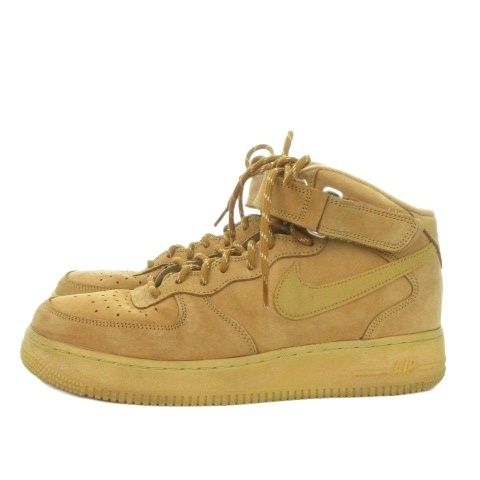 ナイキ NIKE Air Force 1 Mid Flax スニーカー ハイカット レースアップ 27 5 cm 茶 ブラウン DJ 9158 200 AH 3 GY 01