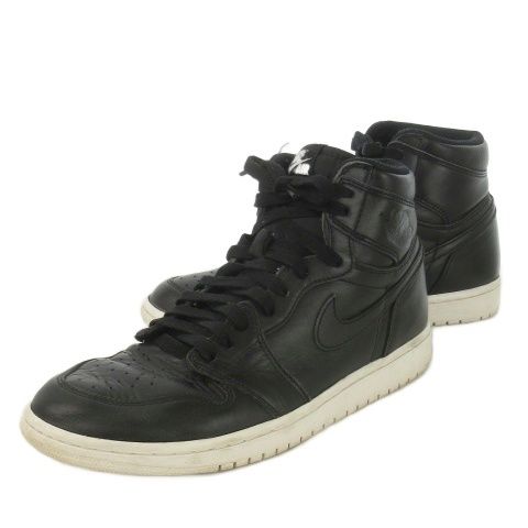 ナイキ NIKE AIR JORDAN 1 RETRO HIGH OG エアジョーダン レトロハイ スニーカー レースアップ ハイカット レザー 革 ロゴ 9 27.0 cm 黒 ブラック 555088-006 CK 11 GY 01