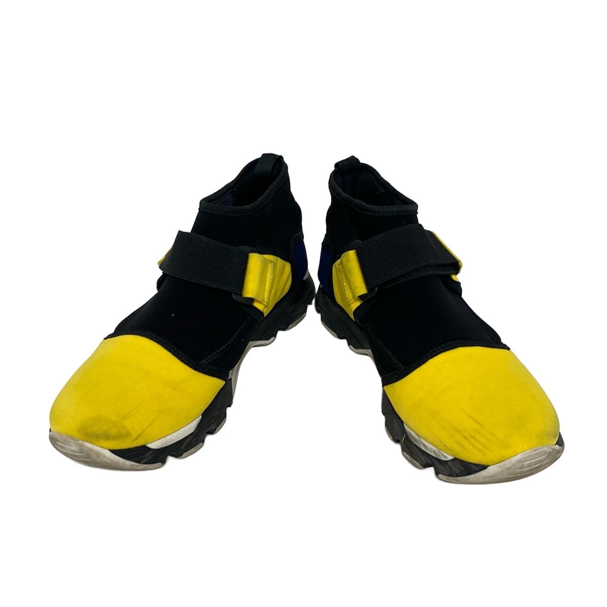 MARNI マルニ シューズ 38 レディース - 黒×イエロー×ダークネイビー インソール取外し可