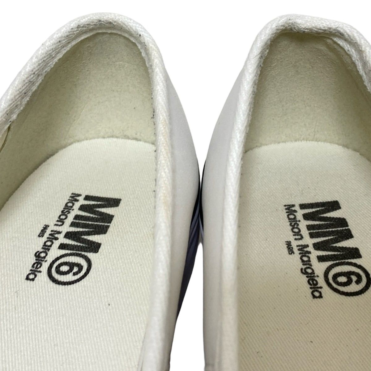  MM 6 エムエムシックス フラットシューズ 38 レディース - 白×黒 フラットシューズ バレエシューズ パンプス