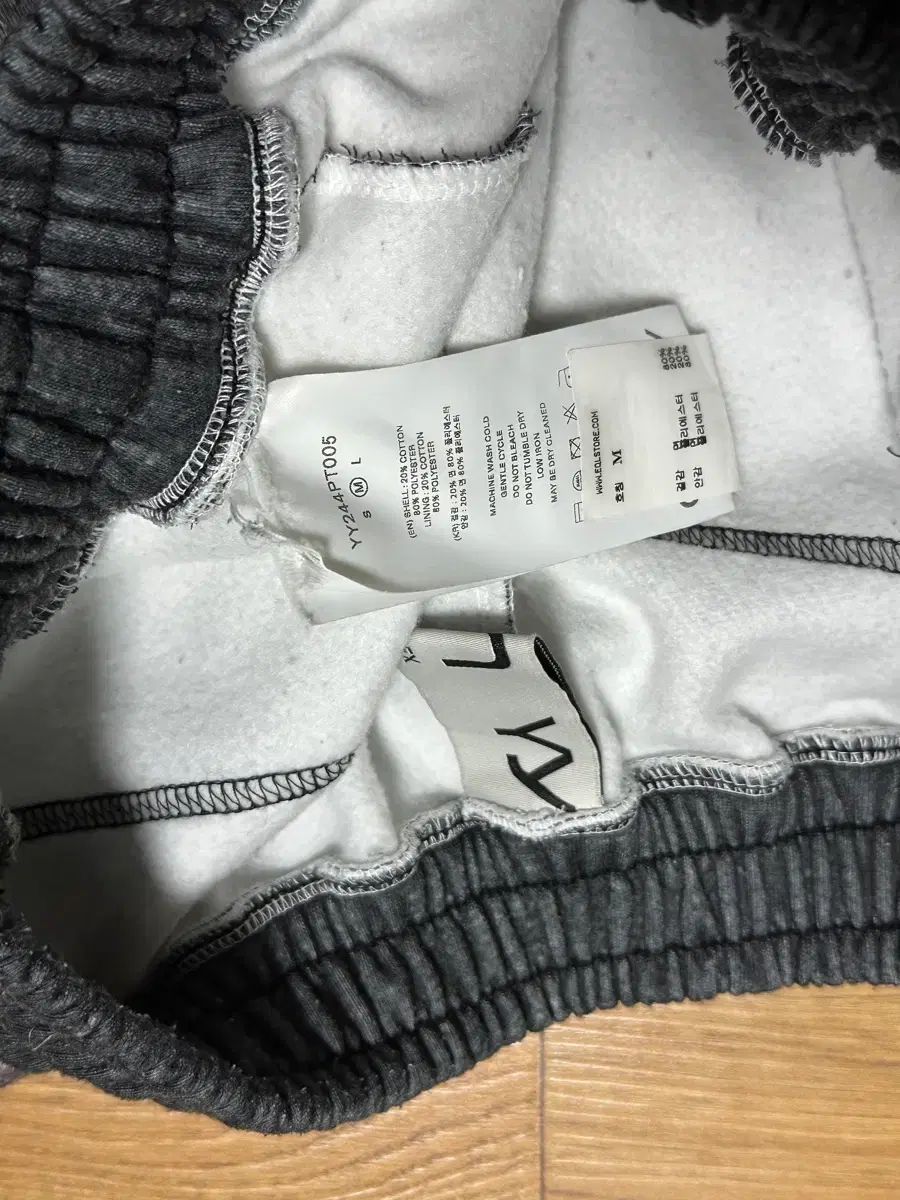  Open YY オープンワイワイ デニムエフェクト ワイドスウェットパンツ ブラックM ジョガーパンツ スウェットパンツ パンツ