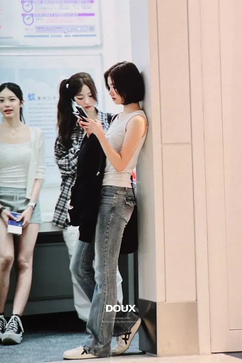 하투하 지우 포어링 デニム リー ボウ ブーツカット パンツ