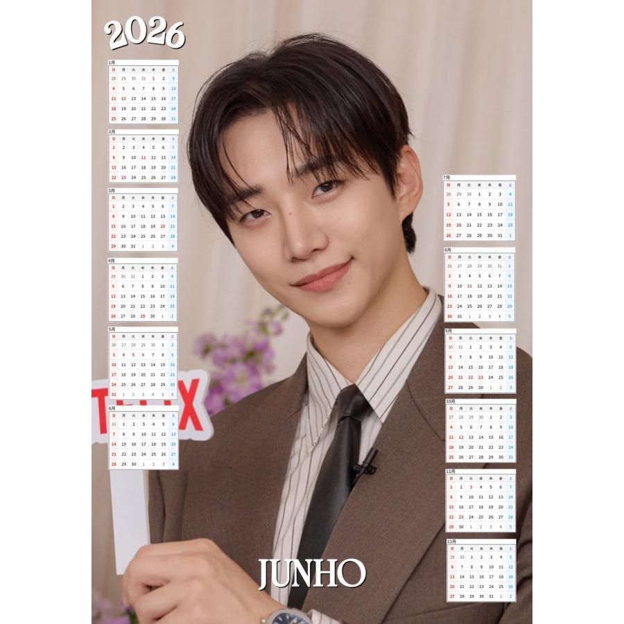2PM　ジュノ⒀ ジュノ 2PM 2026 ラミネート カレンダー A4サイズ 韓流 グッズ fx058
