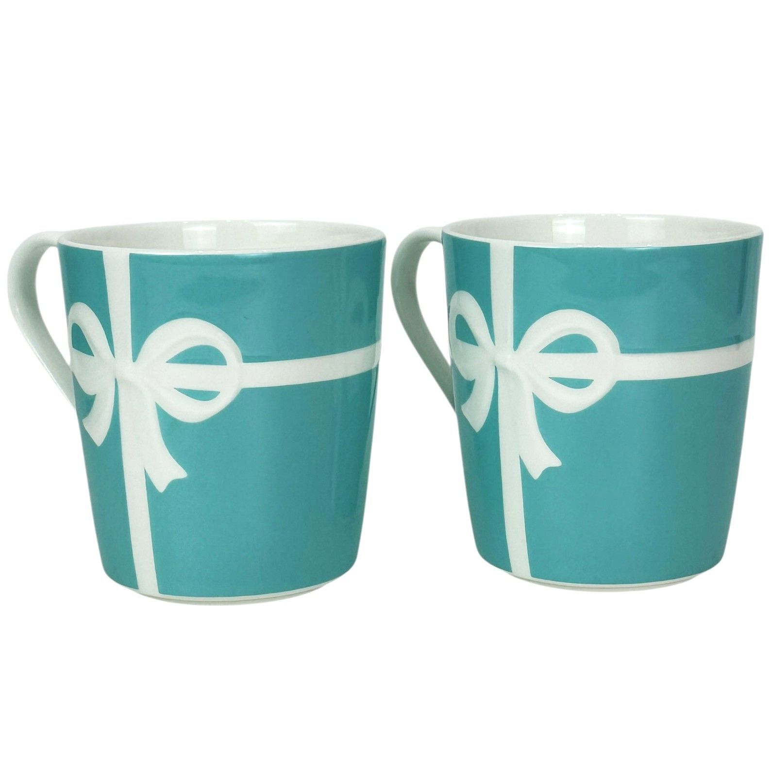 Tiffany-Co. ティファニー ブルー リボン ペアマグカップ ボーンチャイナ ブルーボックス マグカップ -SS 9356