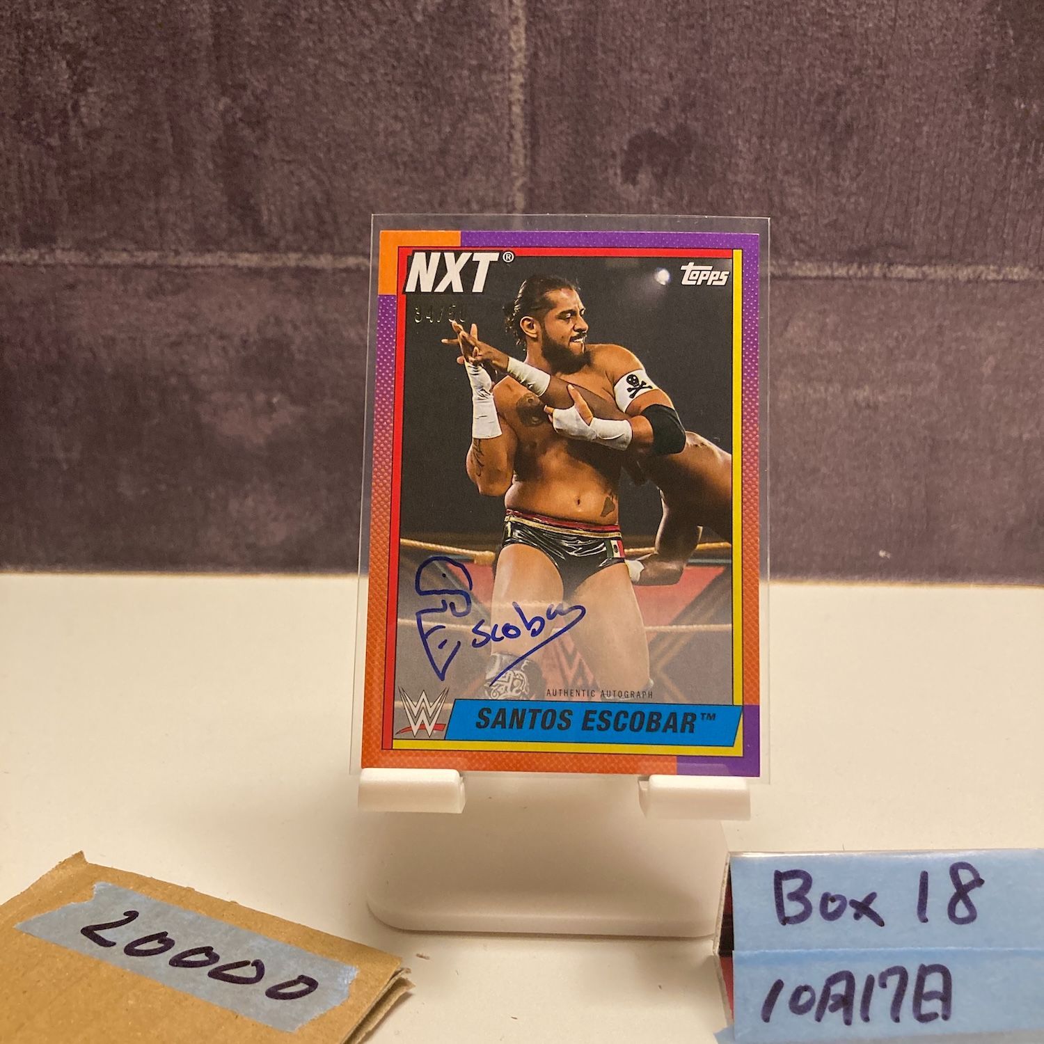 2021 Topps Heritage Santos Escobar 34/50 直筆サインカード WWE NXT