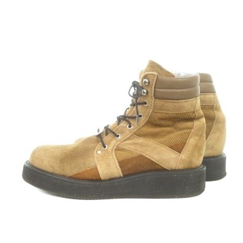 ホワイトマウンテニアリング White Mountaineering HINKES トレッキングシューズ ショートブーツ スエード コーデュロイ レザー レースアップ ロゴ アウトドア 26 cm 茶 ブラウン MN 5 GY 03
