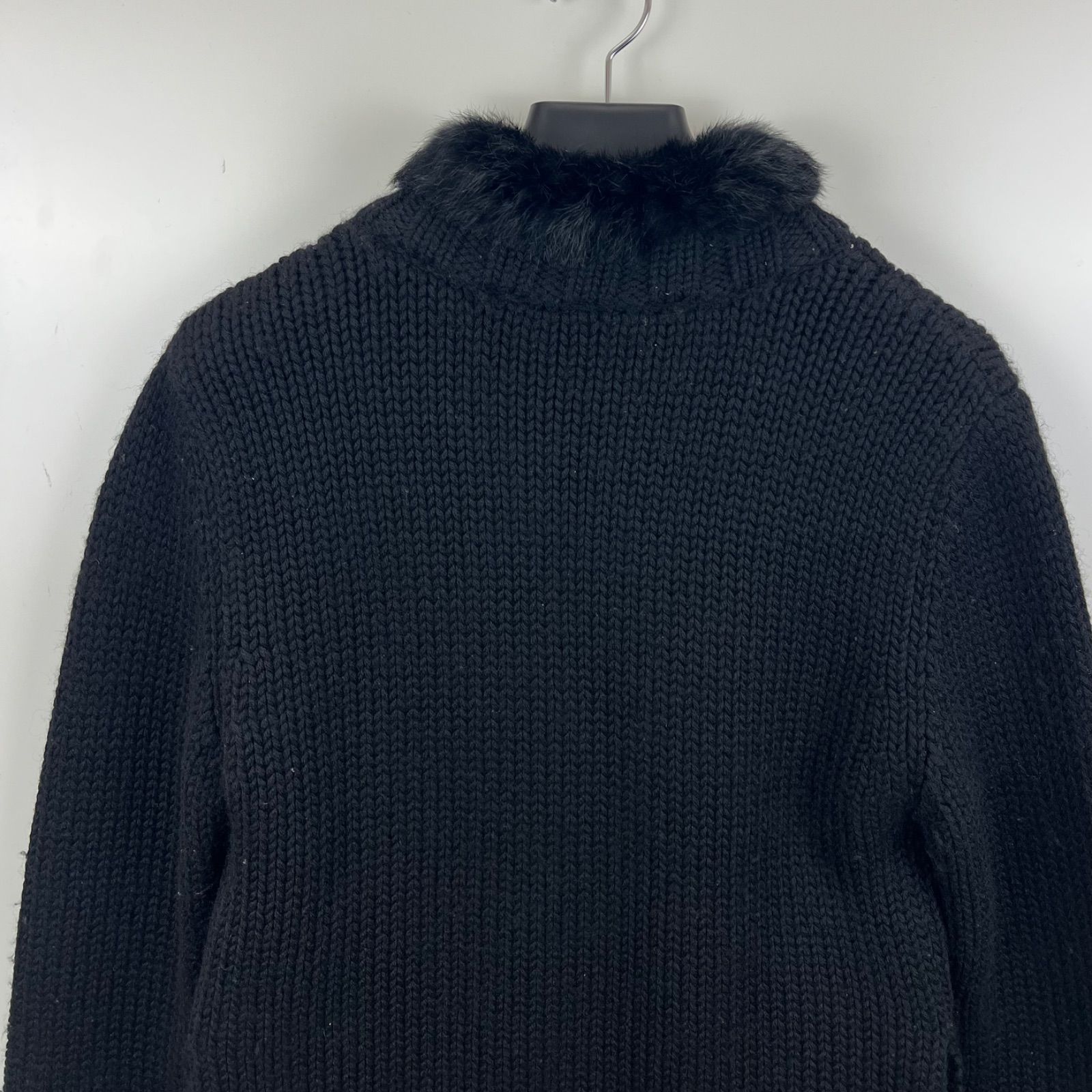 BURBERRY BLACK LABEL 00s y2k WOOL cowichan zip knit sweater 3 L