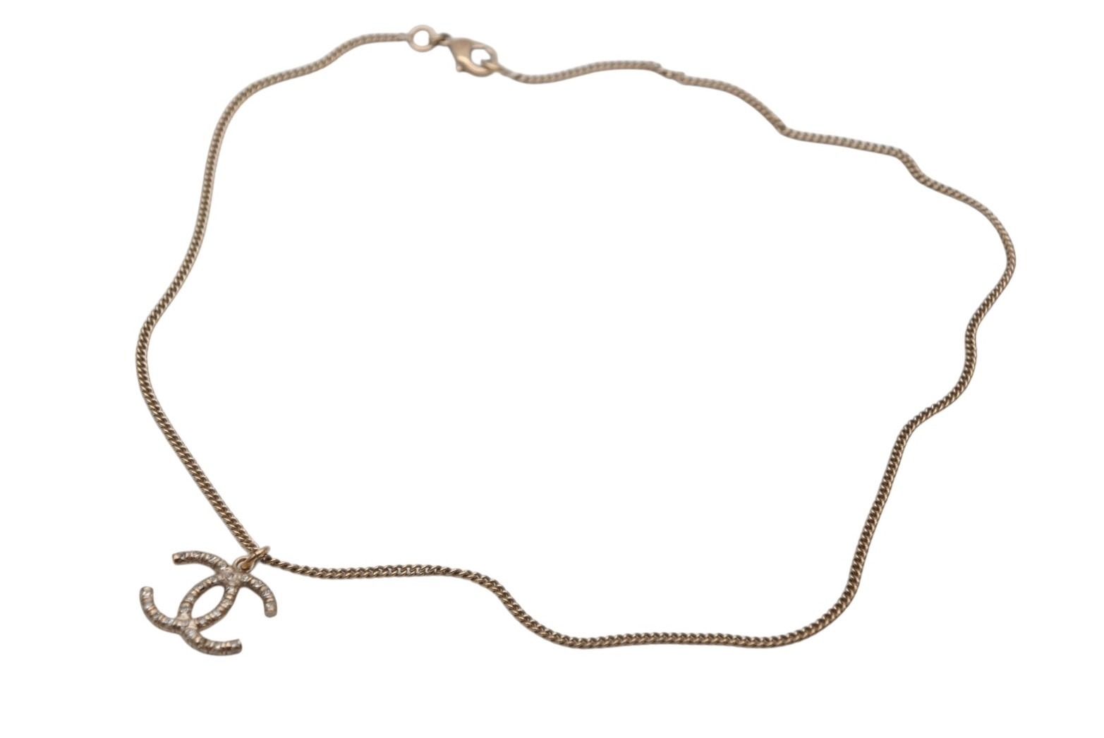 CHANEL シャネル ココマーク ネックレス GP ラインストーン ゴールド金具 ロゴ ジュエリー 08 C 5 g 4 073913