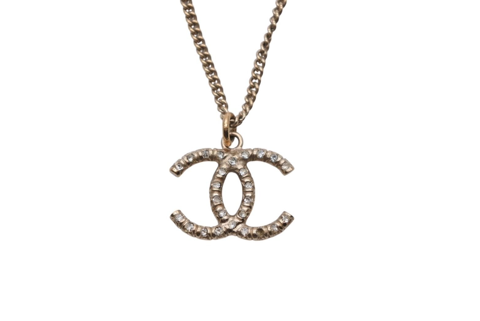 CHANEL シャネル ココマーク ネックレス GP ラインストーン ゴールド金具 ロゴ ジュエリー 08 C 5 g 4 073913