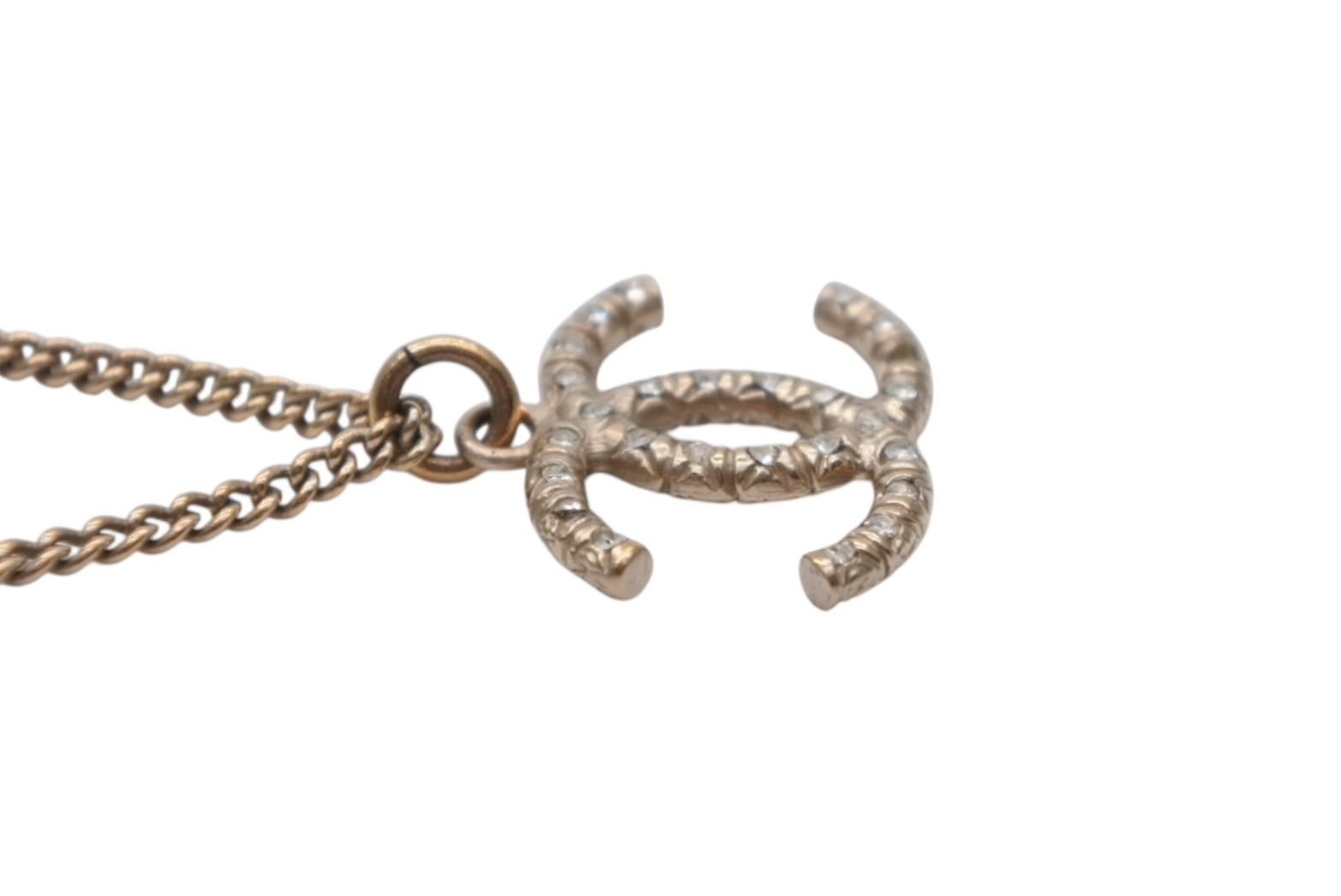 CHANEL シャネル ココマーク ネックレス GP ラインストーン ゴールド