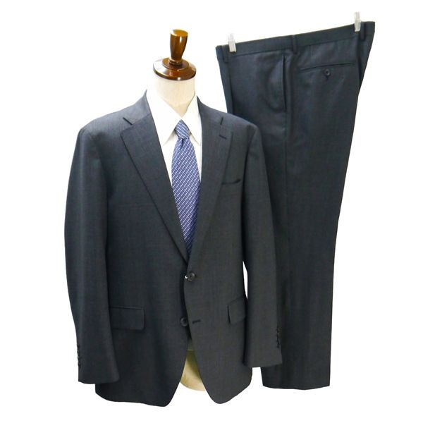 スーツセレクト 2つボタン シングルスーツ 袖口4つボタン BB 6 L ダークグレー 暗灰色 ワンタック 春秋冬 5 NL 054 メンズビジネス 202512