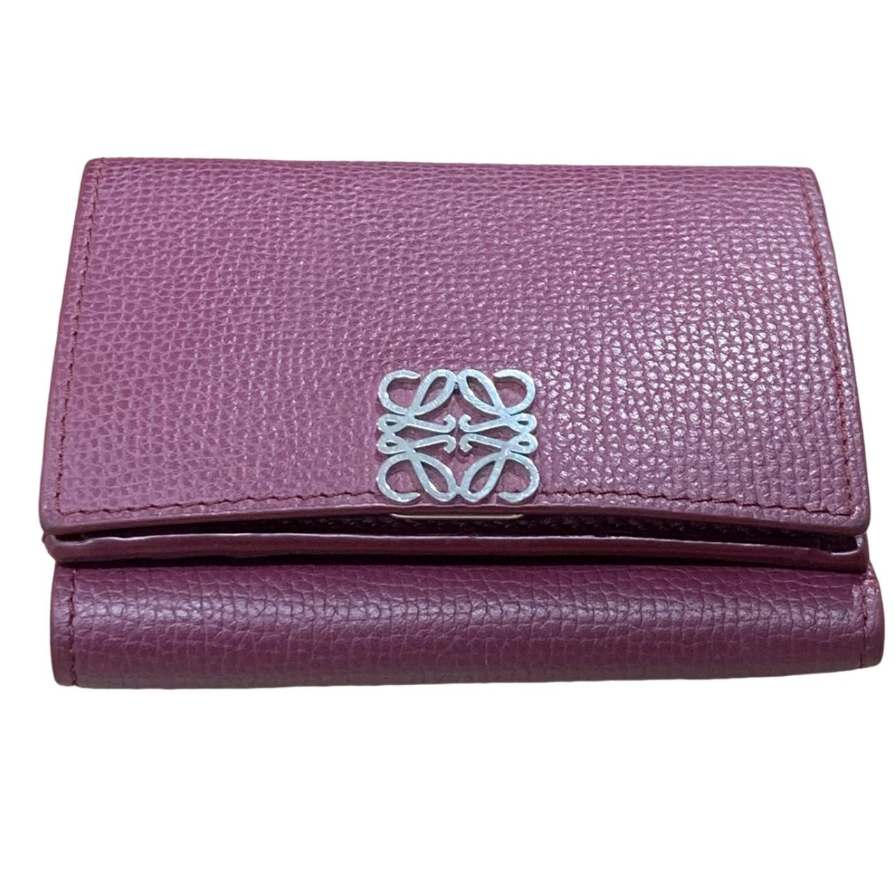 LOEWE ロエベ アナグラム トライフォールド ウォレット バーガンディ