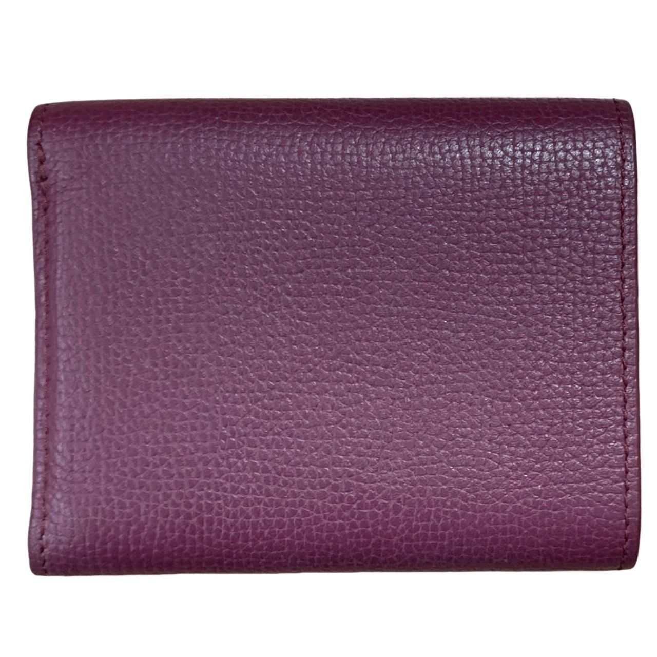 LOEWE ロエベ アナグラム トライフォールド ウォレット バーガンディ レザー 三つ折り財布 レディース