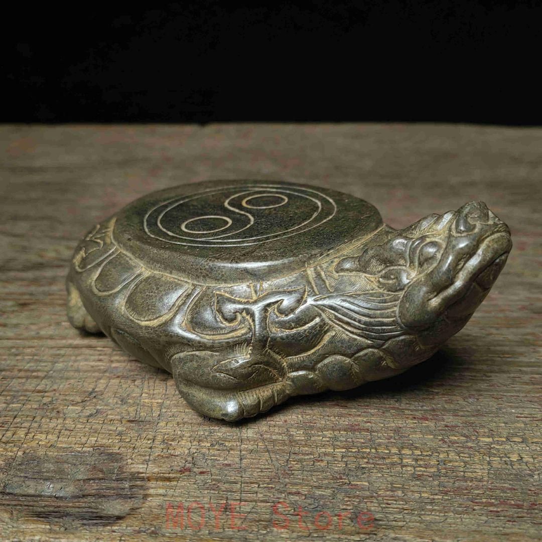 天然青石彫刻太 竜亀のコ コ スンイの猫のネコ ポットマット 茶道具gy 1216