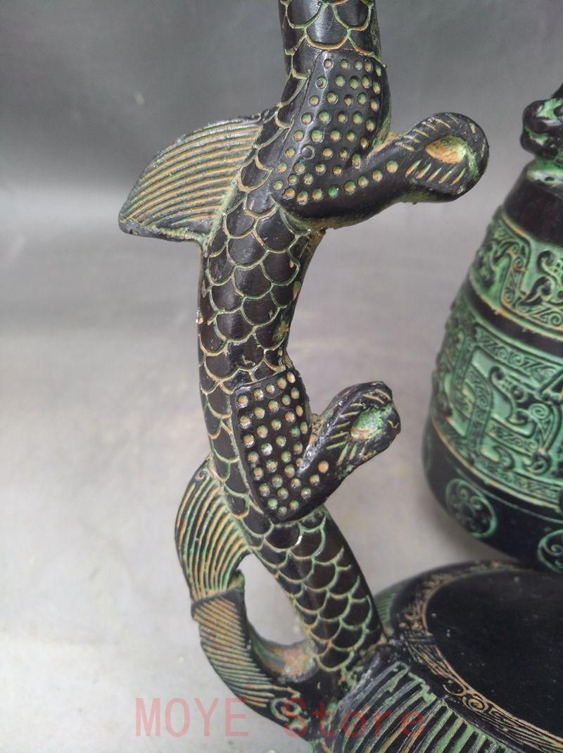 青銅器 双竜編鐘 楽器曽侯乙編鐘 装飾品 現代工芸品 美術品 置物gy1216