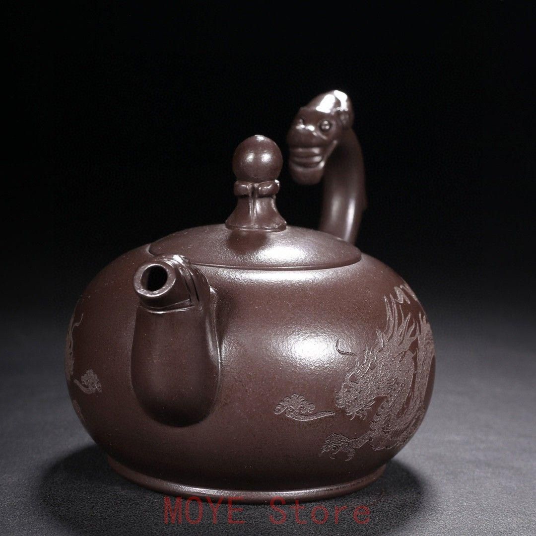 中国宜興 紫砂壷 茶壷 配送 原鉱紫泥 遊竜戯珠紫砂壷gy1216