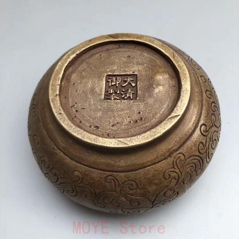 双魚ペン洗い 灰皿 銅製 書道具 文房具 現代工芸品 美術品 置物gy1216