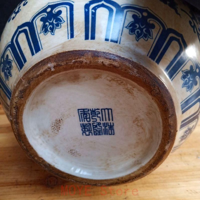 青花磁 鹿頭尊 置物 景徳鎮 陶磁器 装飾品 現代工芸品 美術品gy1216