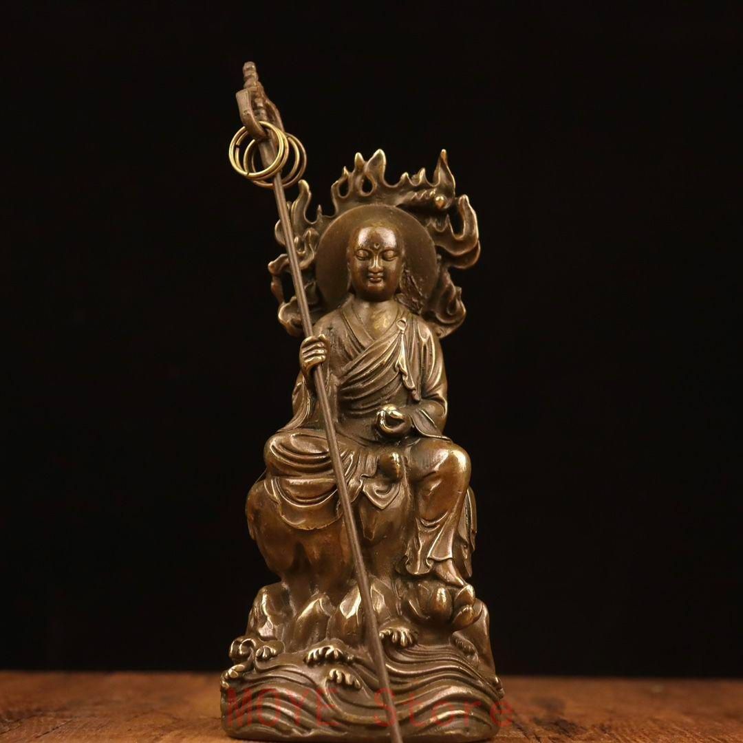 地蔵 菩薩 観音 銅製 仏像 彫刻 置物 開運 風水gy 1216