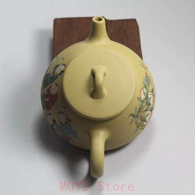 紫砂壷 泥絵景舟石瓢壺 急須 煎茶道具 工芸品 美術品 置物gy1216