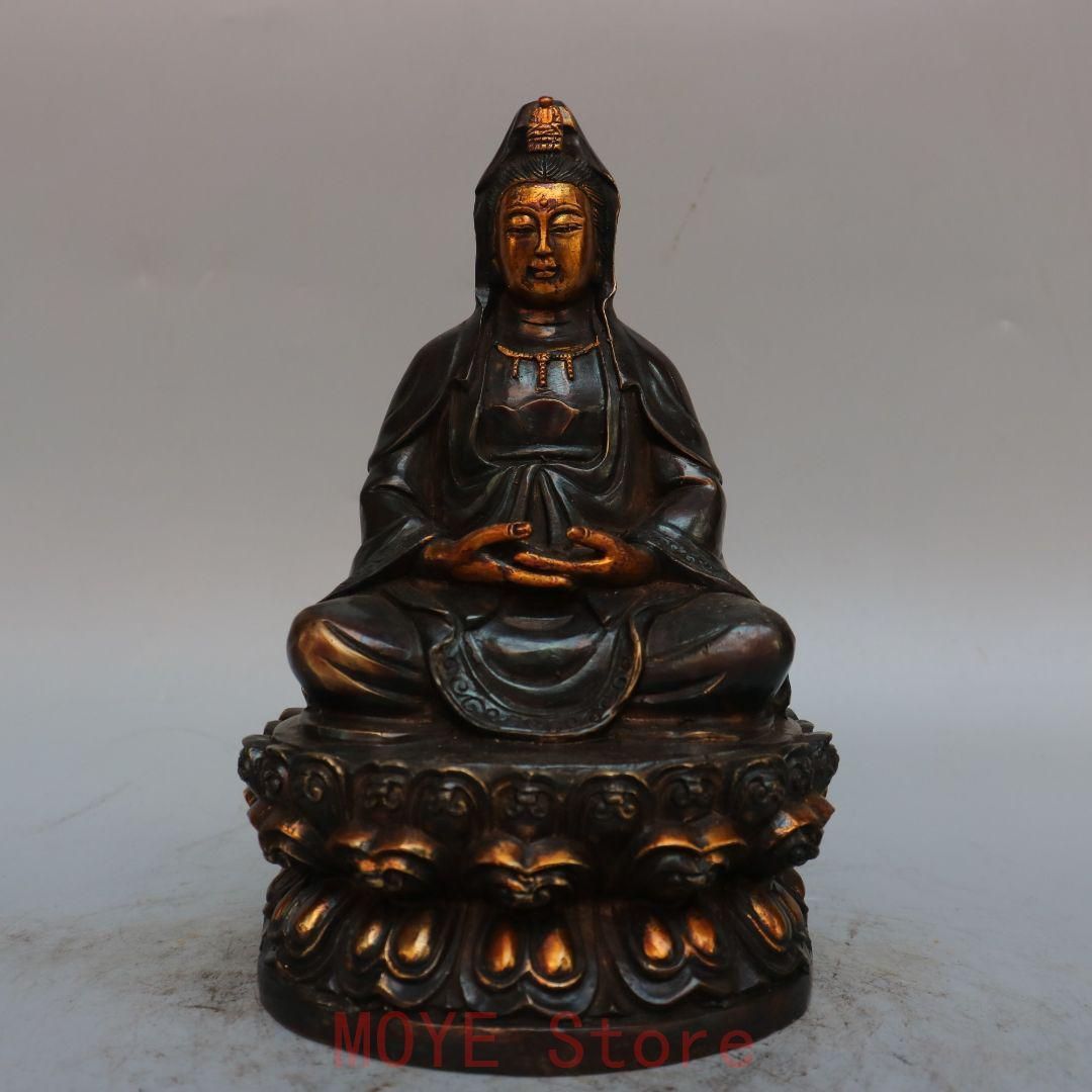 蓮華坐蓮観音 仏像 装飾品 工芸品 美術品 置物 仏教美術 観音蓮華坐像 仏像 置物gy1216 - メルカリ