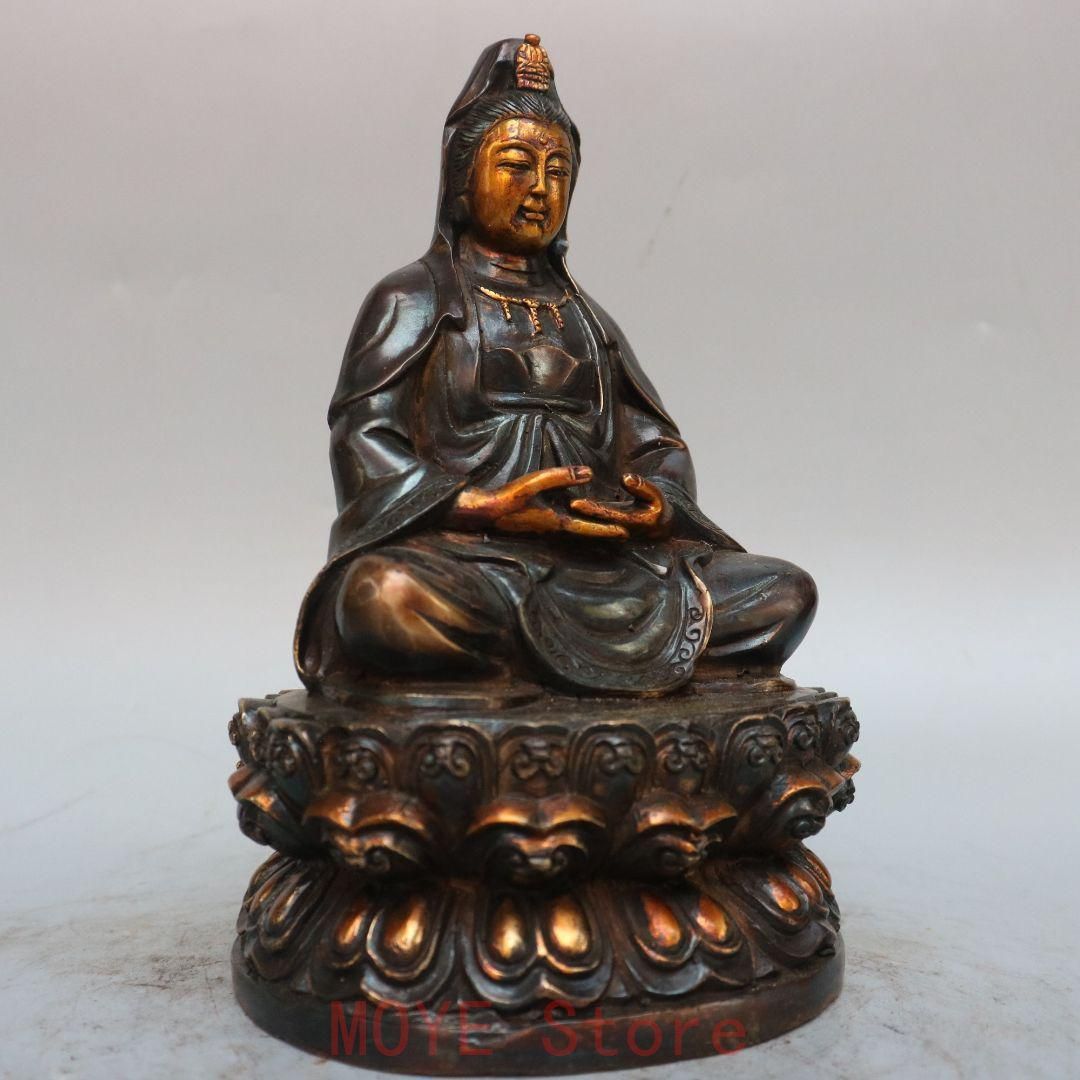 仏教美術 観音蓮華坐像 仏像 置物gy1216 - メルカリ