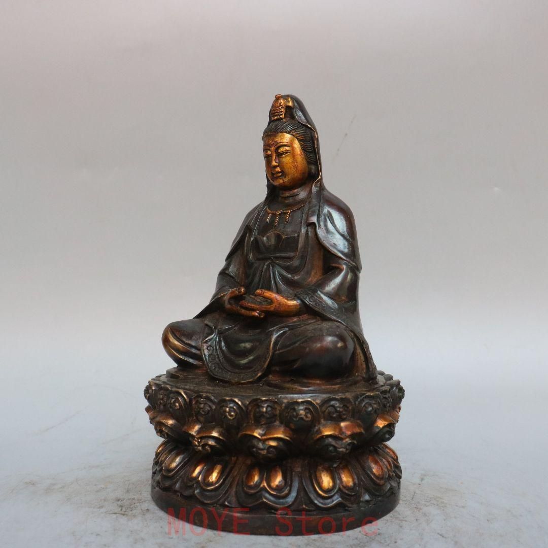 仏教美術 観音蓮華坐像 仏像 置物gy1216 - メルカリ