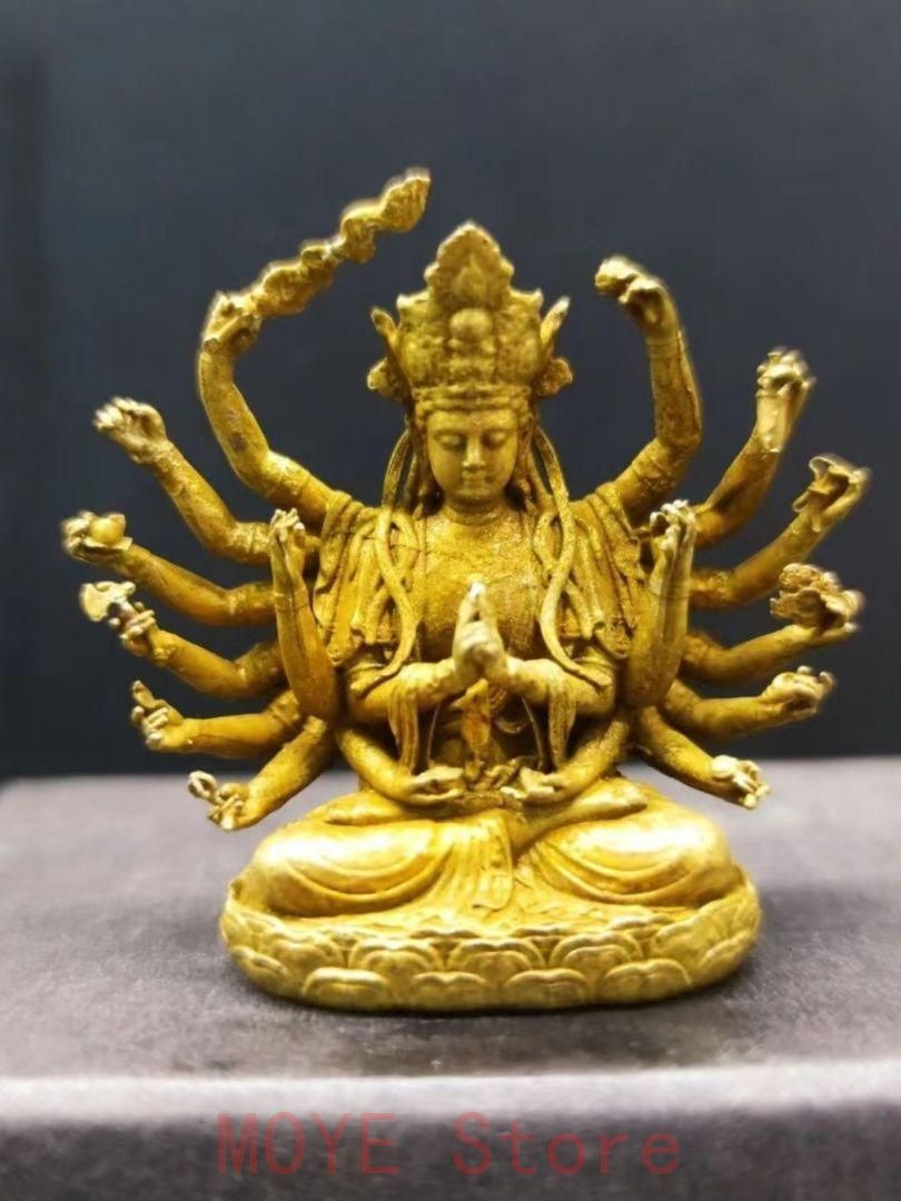 銅器 準提菩薩仏像 置物 仏像 彫刻 開運 風水 仏教美術gy1216 - メルカリ