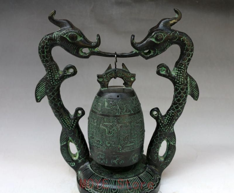 青銅器 双竜鐘曽侯乙編鐘 装飾品 現代工芸品 美術品 置物gy1216 - メルカリ