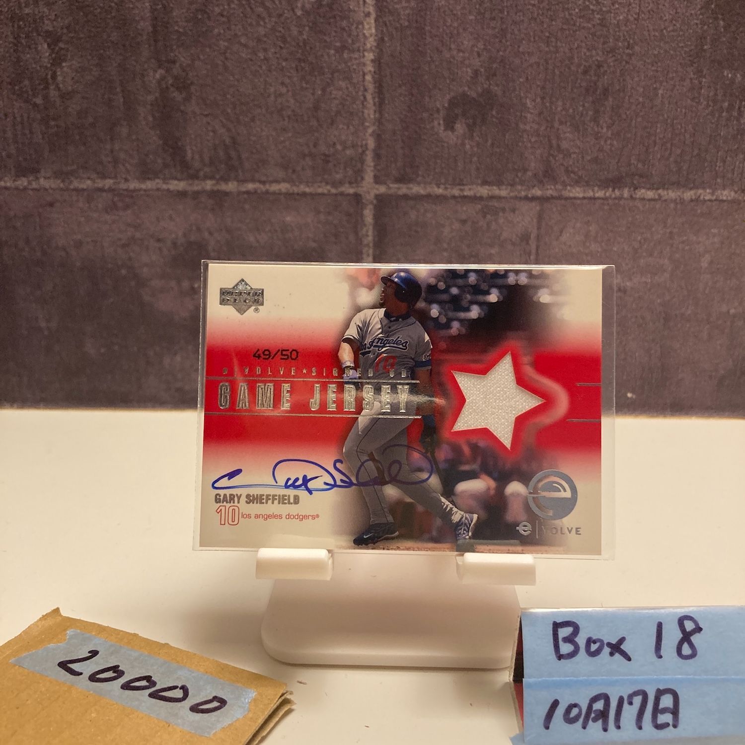 2001 Upper Deck Gary Sheffield 49 50 直筆サインカード Los Angeles Dodgers Game- ジャージ カード