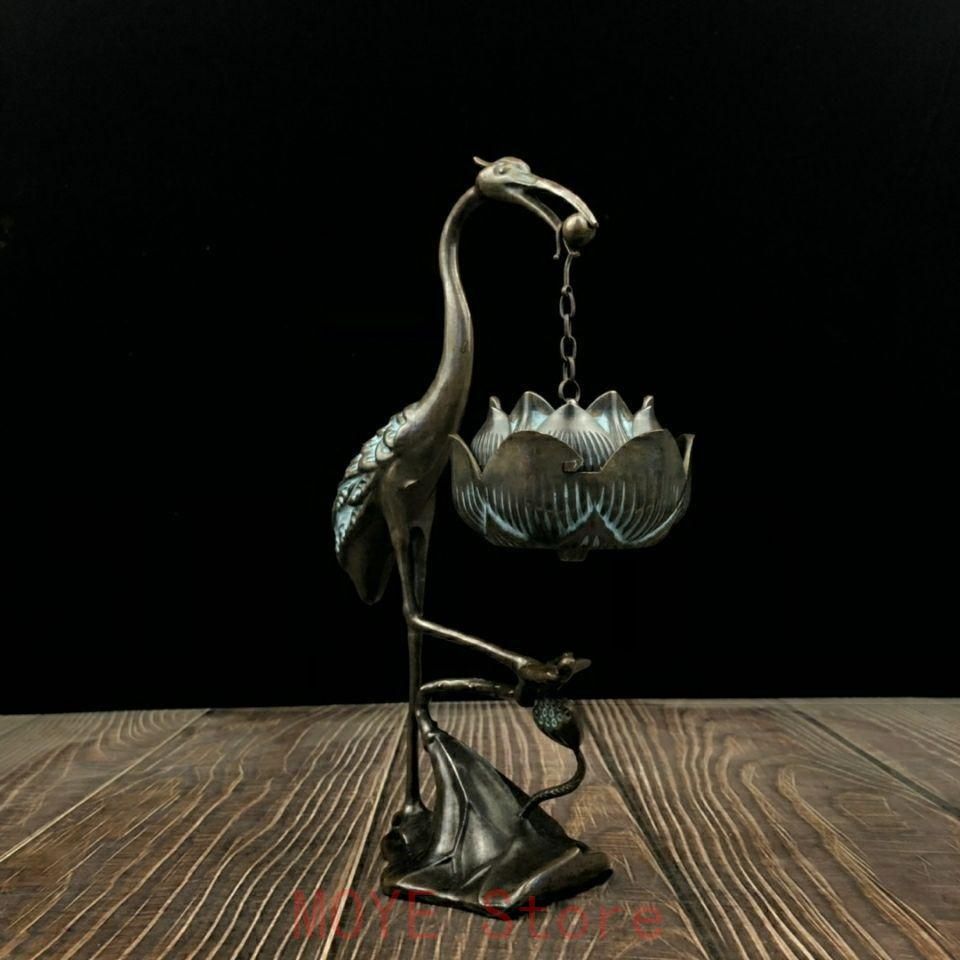 鶴の蓮華炉 香炉 香道具 工芸品 美術品 置物gy1216 - メルカリ