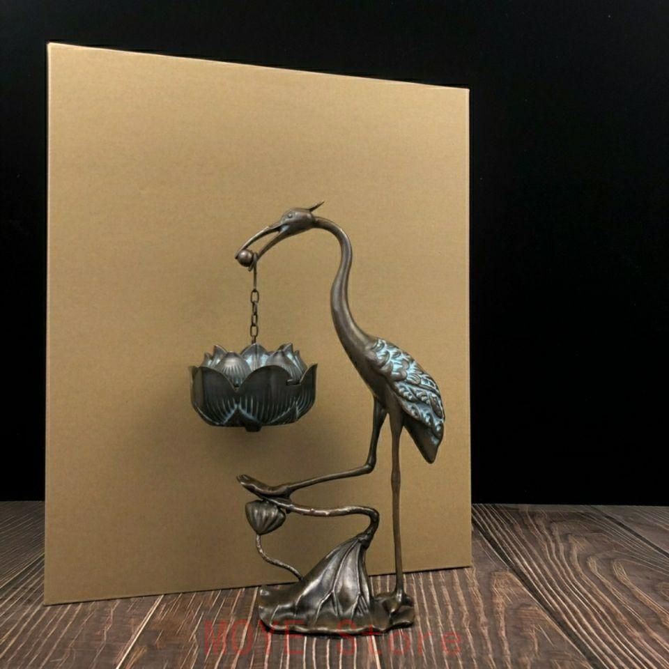 鶴の蓮華炉 香炉 香道具 工芸品 美術品 置物 鶴の蓮華炉 香炉 香道具 工芸品 美術品 置物gy1216 - メルカリ