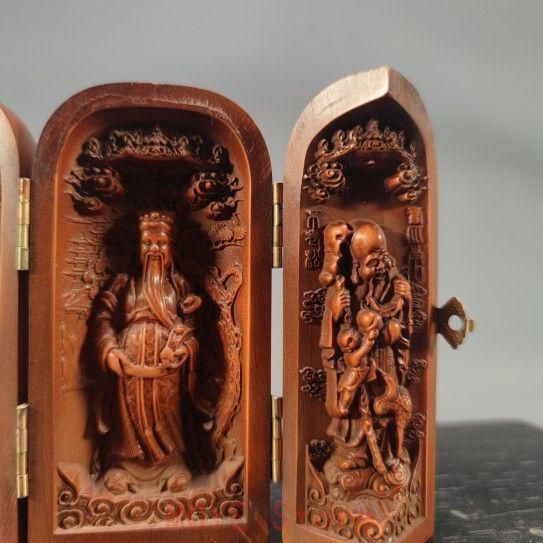 レリーフ福禄寿三開き箱 開運 仏像 鎮宅辟邪 置物gy1216 - メルカリ