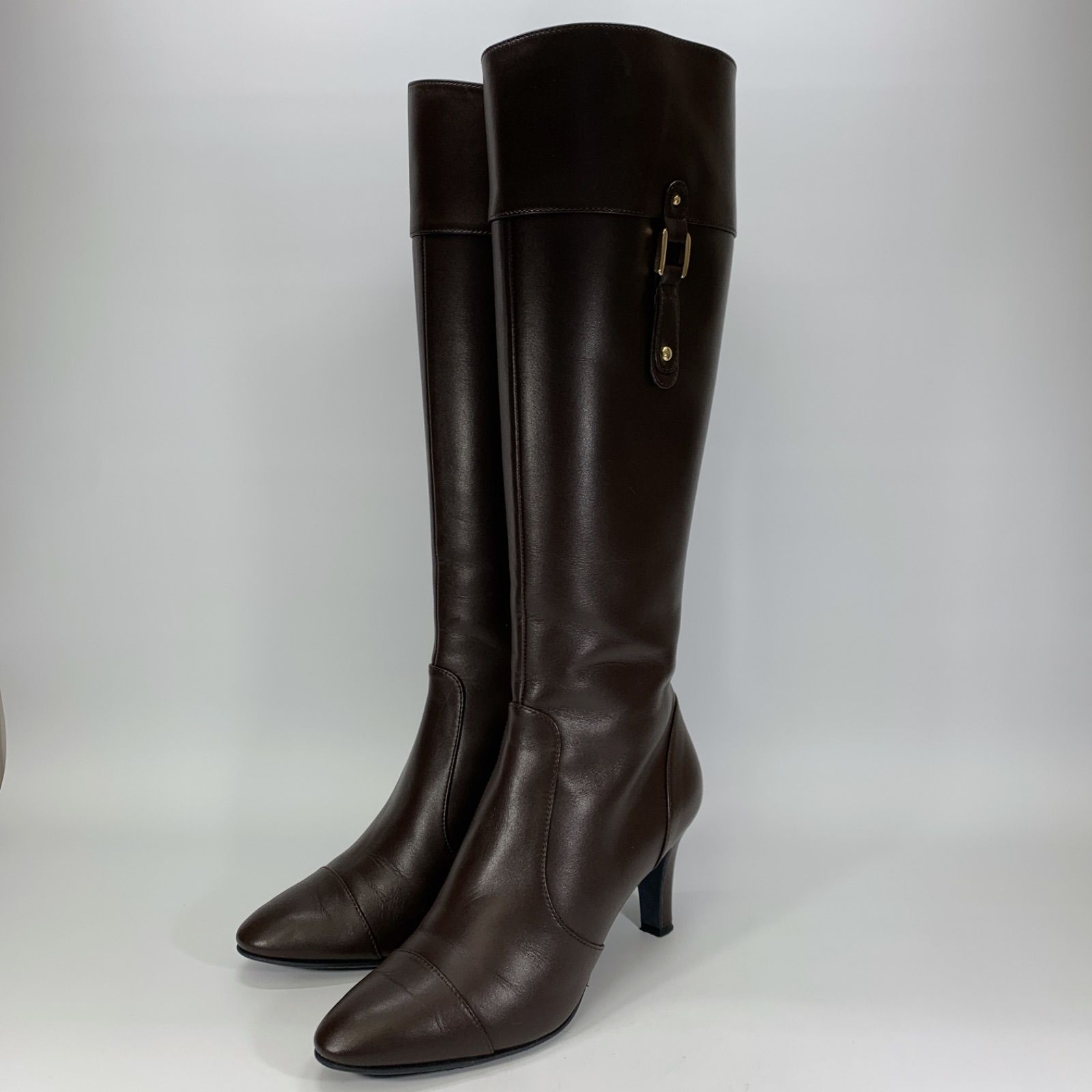 美品◯ DIANA ダイアナ ロングブーツ ダークブラウン ストレートチップ