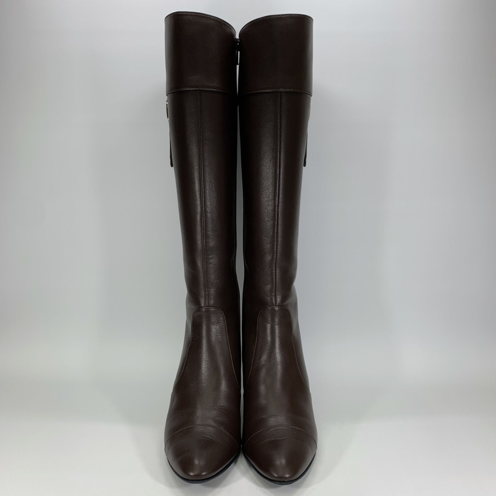 美品◯ DIANA ダイアナ ロングブーツ ダークブラウン ストレートチップ