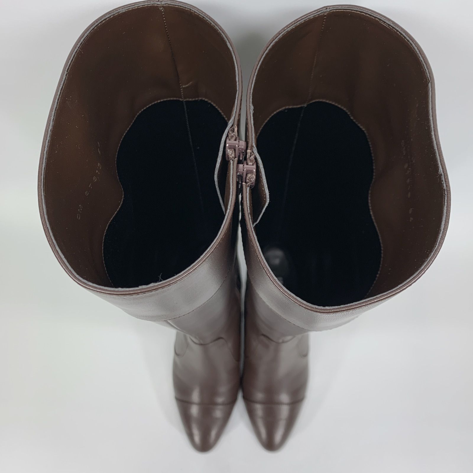 美品◯ DIANA ダイアナ ロングブーツ ダークブラウン ストレートチップ