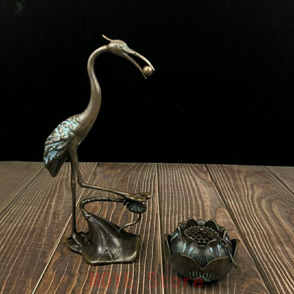 鶴の蓮華炉 香炉 香道具 工芸品 美術品 置物gy1216 - メルカリ