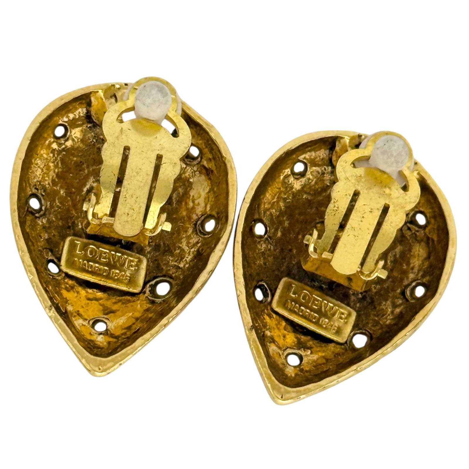 ロエベ レディース ヴィンテージ クリップ イヤリング アナグラム ゴールド色