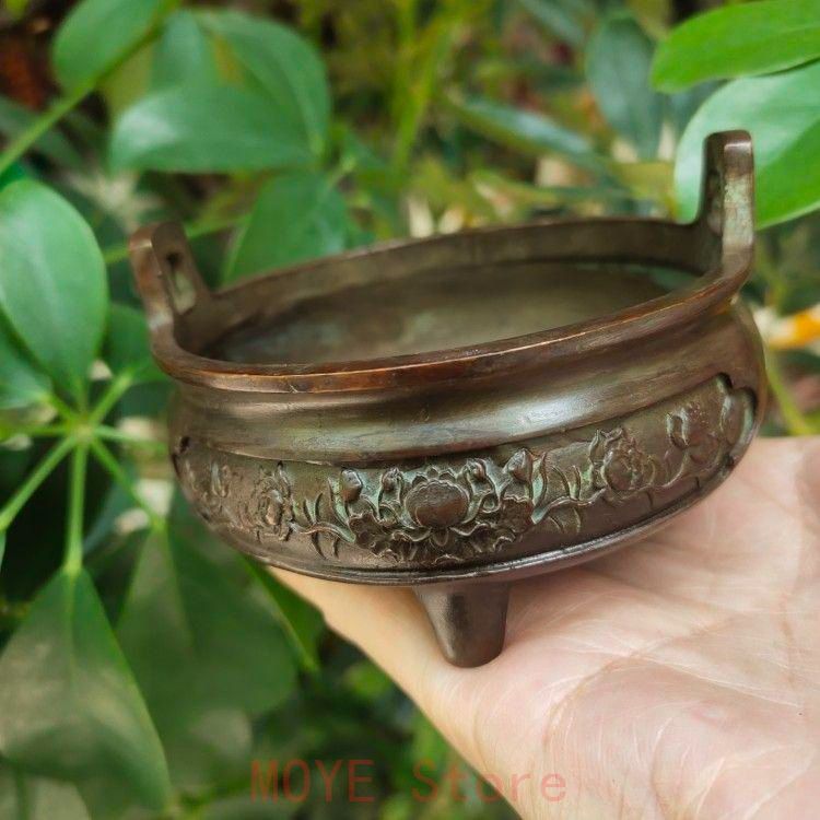 三本足 彫花鼎 香炉 香道具 工芸品 美術品 置物gy1216 - メルカリ